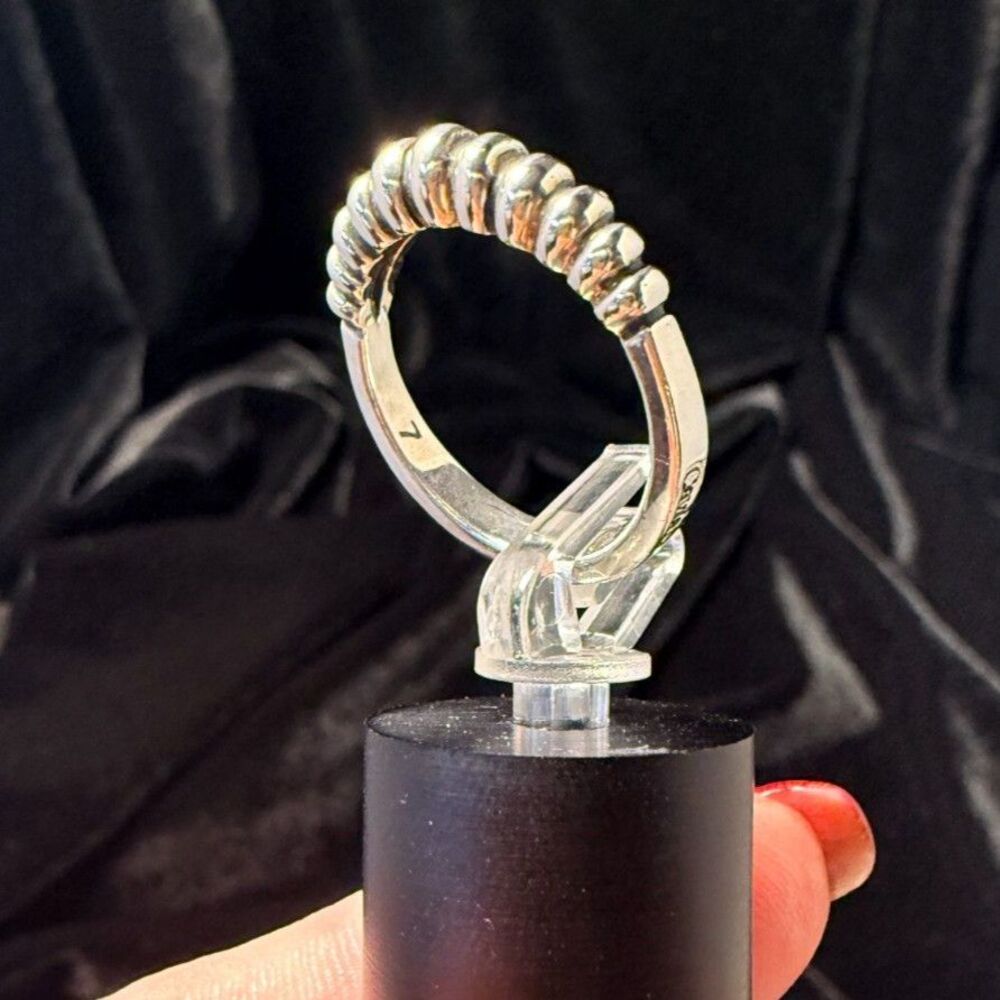 Vintage LAGOS Caviar Sterling Silver Fluted Stacking Ring size 7